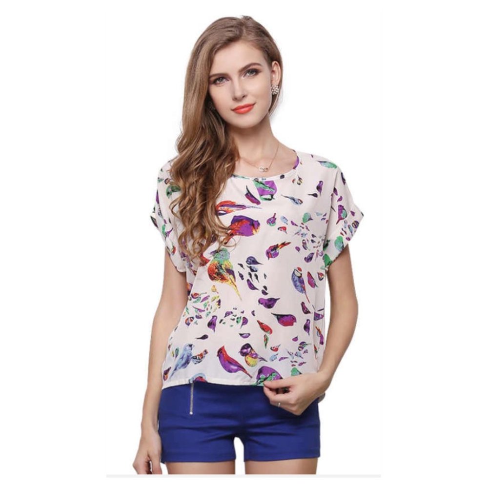 Liva Girl Bird Print Blouse S